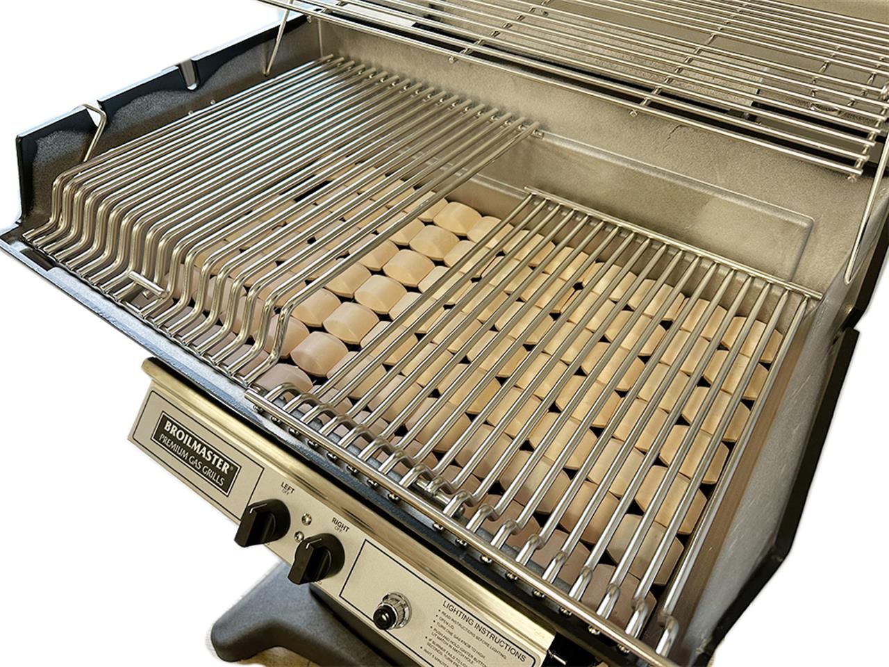 Grill Replacement Parts: Stainless Steel 8mm. Rod Cooking Grates -  Two Pc. - (Broilmaster D3, P3, T3, G3)