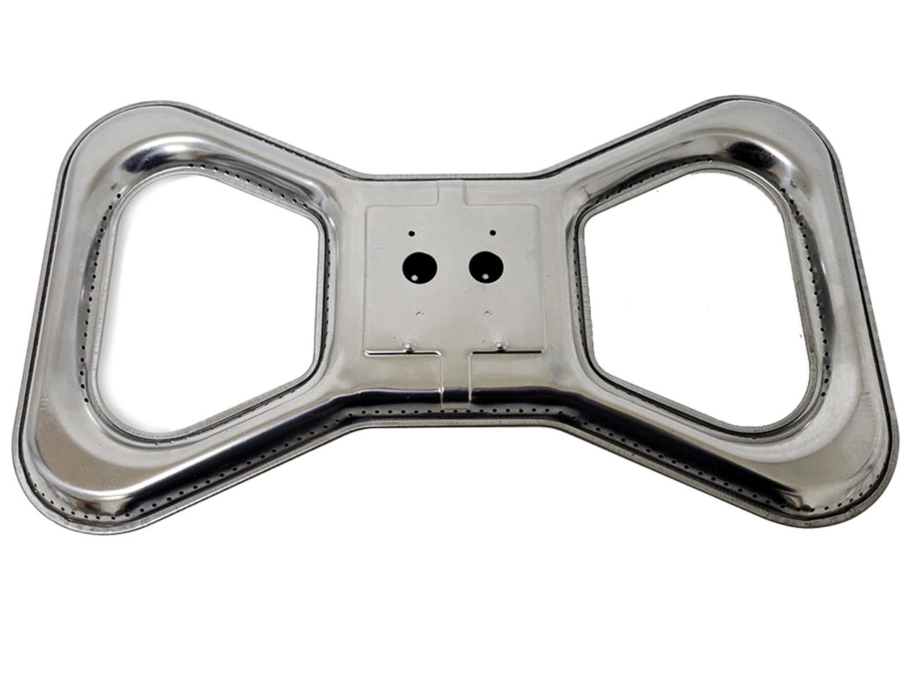 Grill Replacement Parts: 17in. Bowtie Burner - Twin Curved Venturi Tubes - Broilmaster D4, P4, U4 (Prev to 2011)