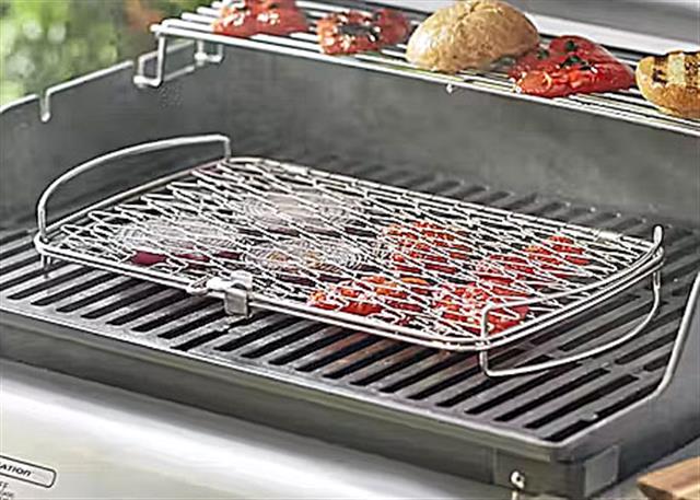 Parts for Commercial Series Infrared Grills: Large Fish/Veggie Basket - Stainless Steel - (18in. x 11in. x 2-1/4in.)