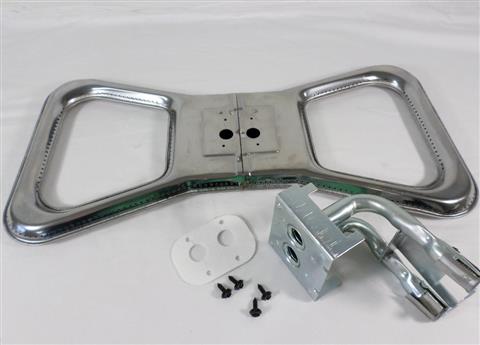 Parts for Gas Grill Burners Grills: Broilmaster 21-3/4" Stainless Bowtie Burner With Twin Curved Tubes 