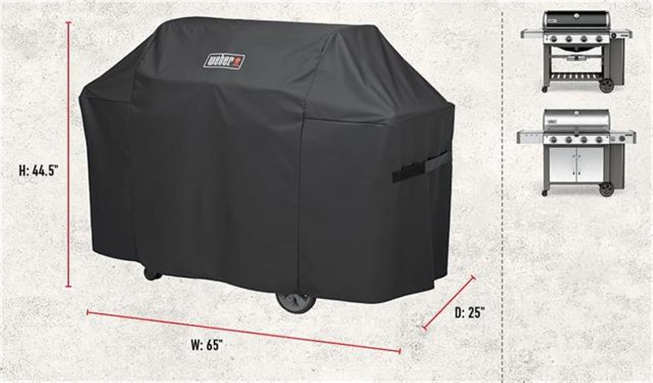 Grill Replacement Parts: Weber Premium Cover, Measurements: L: 65in W: 25in H: 44.5in