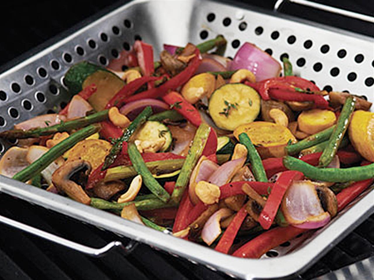 Grill Accessories: Large 12in. Square Grilling Basket - Stainless Steel (GrillPro)