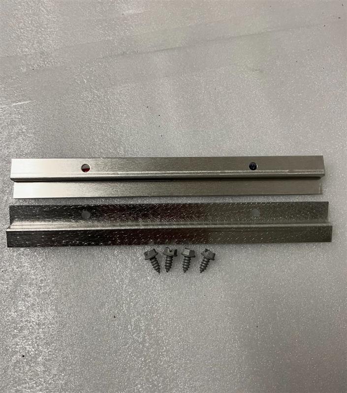 Grill Replacement Parts: Catch Pan Support Rails - 2pc. Set with 4 Screws - (9-1/8in.)
