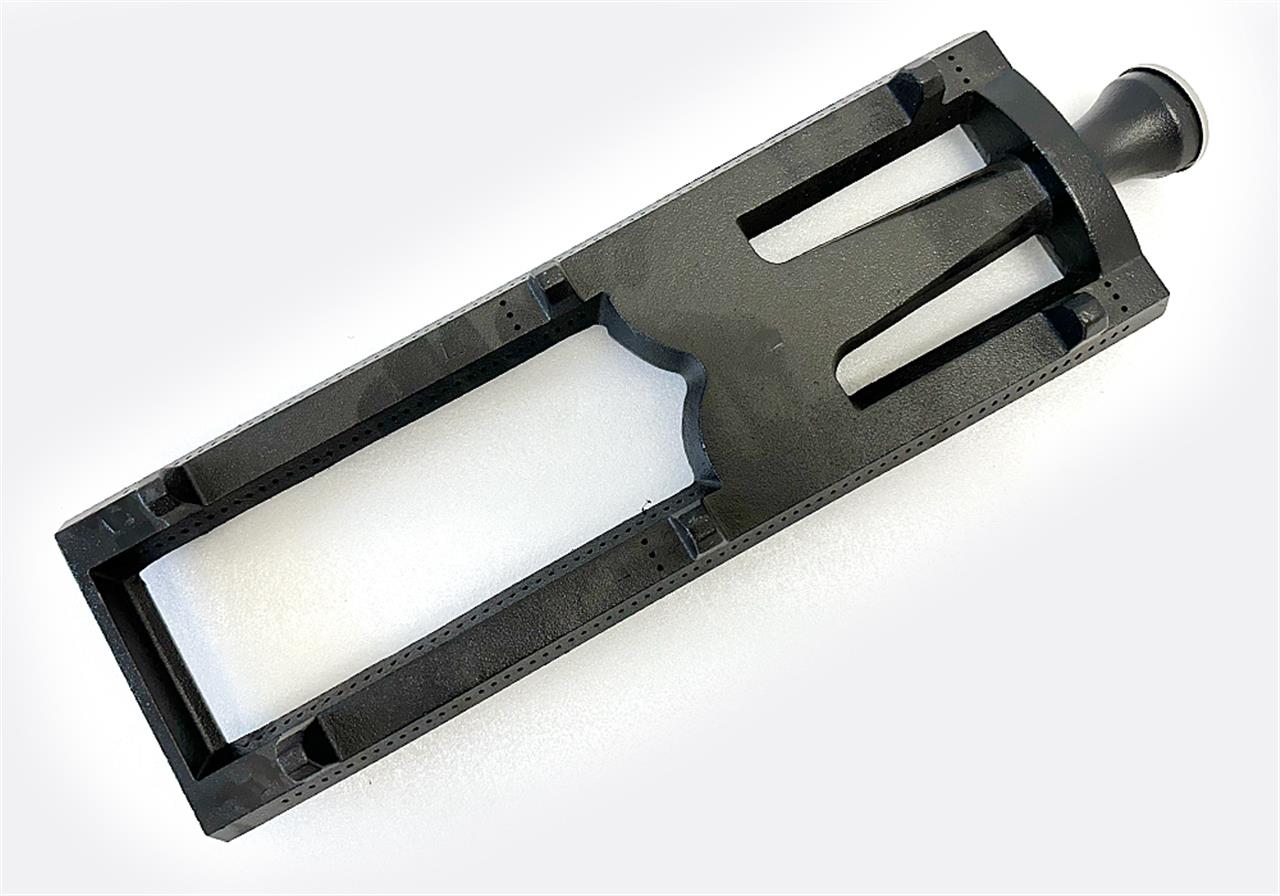 Grill Replacement Parts: Rectangle Cast Iron Burner - 20-1/2in. x 6-1/4in. - (DCS, GE Monogram, Kirkland, Viking)