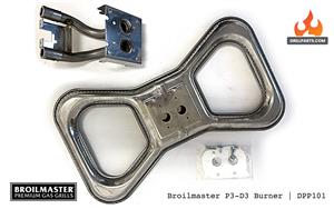  Series 3 grill parts: 17in. OEM Stainless Bowtie Burner With Twin Curved Tubes - P3/D3 (2011 and prior yrs.) (image #2)