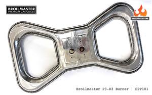  Series 3 grill parts: 17in. OEM Stainless Bowtie Burner With Twin Curved Tubes - P3/D3 (2011 and prior yrs.) (image #3)