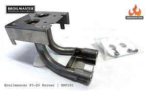  Series 3 grill parts: 17in. OEM Stainless Bowtie Burner With Twin Curved Tubes - P3/D3 (2011 and prior yrs.) (image #4)