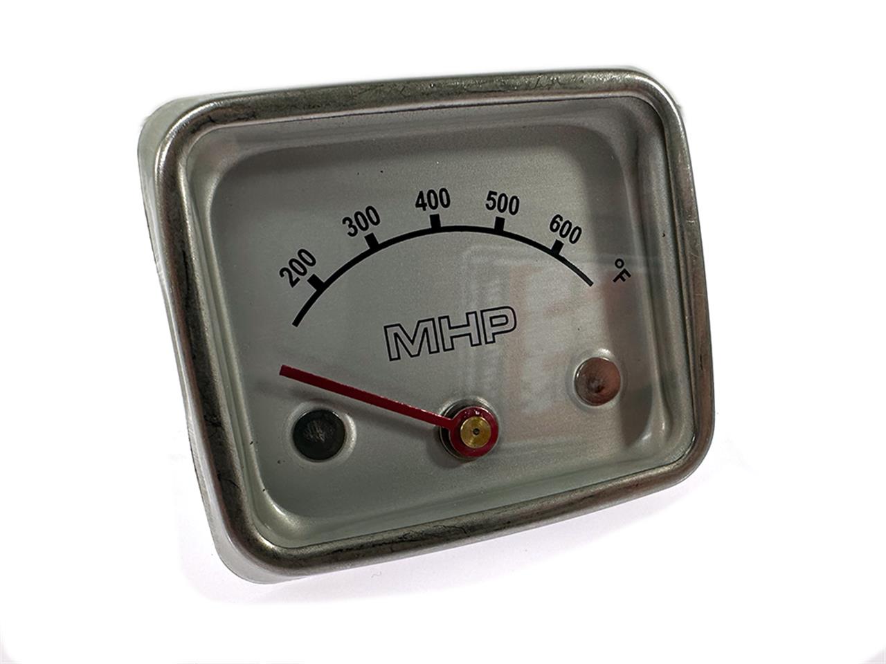 Grill Replacement Parts: Rectangular Temperature Gauge - Stainless Steel - (2-3/8in x 2-5/8in)