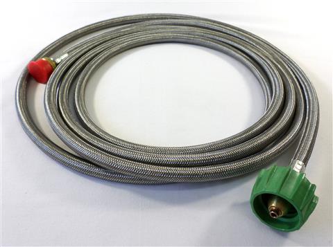 Parts for Commercial Series Infrared Grills: Propane Adapter Hose - Stainless Steel Overbraid - (14ft.)