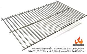  Series 3 grill parts: Briquette Rack/Grate - Stainless Steel - Broilmaster 3 Series - (23-7/8in. X 14-3/16in.) (image #4)