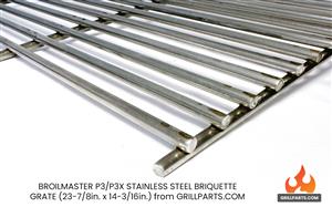  Series 3X grill parts: Briquette Rack/Grate - Stainless Steel - Broilmaster 3 Series - (23-7/8in. X 14-3/16in.) (image #3)