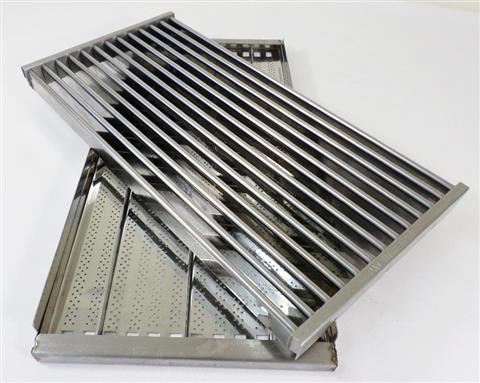 Parts for Performance Series 2 Burner Grills: 18-3/8" X 17-1/2" Two Section Infrared Cooking Grate Set (Pre-2015)