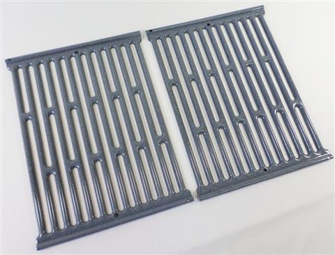 Parts for Genesis Silver A Grills: Stamped Steel Porcelain Coated Cooking Grate Set - 2pc. - (22-3/4in. x 15in.)