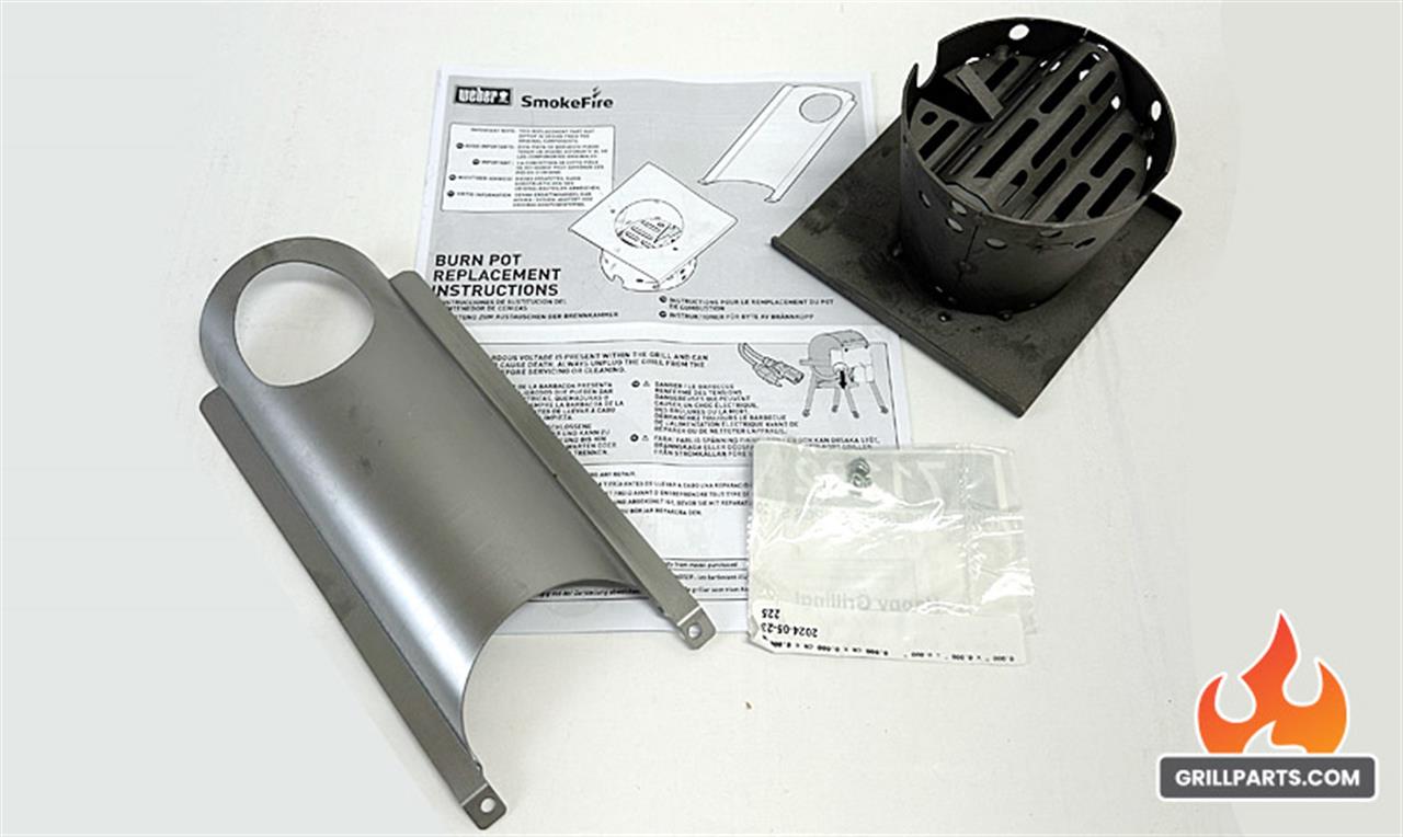 Grill Replacement Parts: Burn Pot, Grate and Slide - Weber SmokeFire Wood Fired Pellet Grill