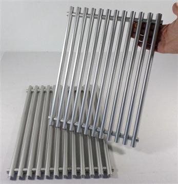 Parts for Genesis Silver A Grills: Channel Formed Cooking Grate Set - 2pc. - Stainless Steel - (22-3/4in. x 15in.)