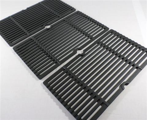 Parts for Commercial Series Grills: 18" X 29-5/8" Three Piece Matte Finish Cast Iron Cooking Grate Set
