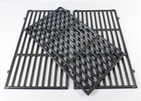 Parts for Genesis II Grills: 18-7/8" X 33-3/4" Three Piece Porcelain Enameled Cast Iron Cooking Grate Set, Genesis "II" 410 (2017 And Newer)