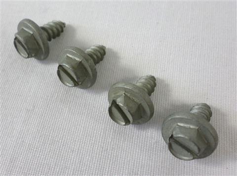 Grill Replacement Parts: Stainless Steel Screws - 4pc. - Burner & Grease Tray Rails - (1/2in. x 5/16in.)