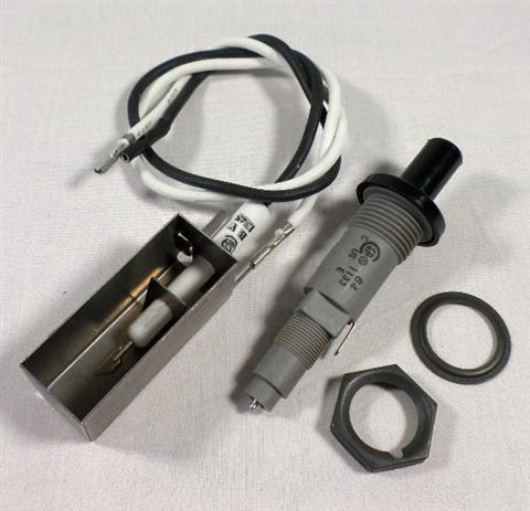 Parts for Genesis Silver A Grills: Push Button Ignitor Kit - Button Assy, Wiring, Electrode & Collector Box 