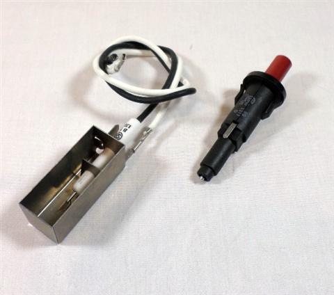 Parts for Ignitors Grills: Ignitor Kit With "Snap-In Style Push Button" And Collector Box/Electrode With Wires