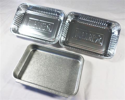 Parts for Genesis II Grills: Aluminum Grease Catch Pan With Foil Liner - (8-5/8in. x 6-1/8in.)