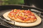 BBQ Pizza Stone with Chrome Carry Rack - (16in. x 13-3/8in. x 2in.)