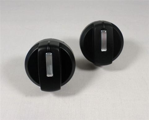 Parts for Genesis Silver A Grills: Black Gas/Heat Control Knobs - 2pc. - (For Weber Spirit)