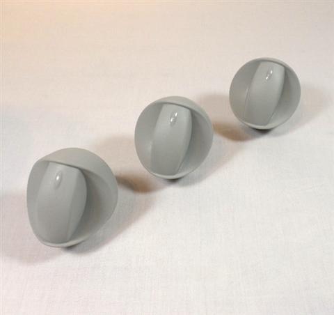 Parts for Genesis Silver A Grills: Gray Gas/Heat Control Knobs - 3pc. - (For Weber Spirit)