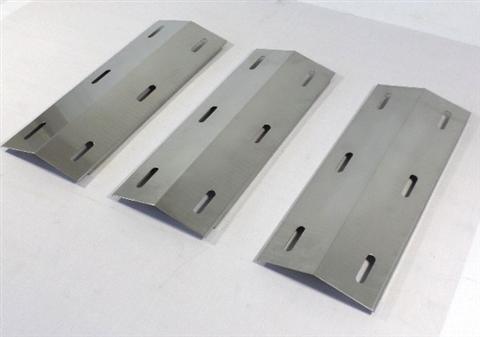 Parts for Burner Shields Grills: 17" X 6-1/2" Heat Plates  (Set Of 3), Ducane Stainless And Meridian Series 3-Burner Models