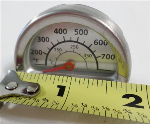 Parts for Commercial Series 2 Burner Grills: "Top-Rounded" Charbroil Semi-Circular Temperature Gauge