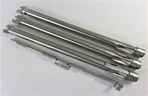 Parts for Gas Grill Burners Grills: Propane or Natural Gas Tube Burner and Flame Crossover Set - 4pc. - Stainless Steel