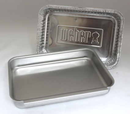 grill parts: Aluminum Grease Catch Pan With Foil Liner - (8-5/8in. x 6-1/8in.)