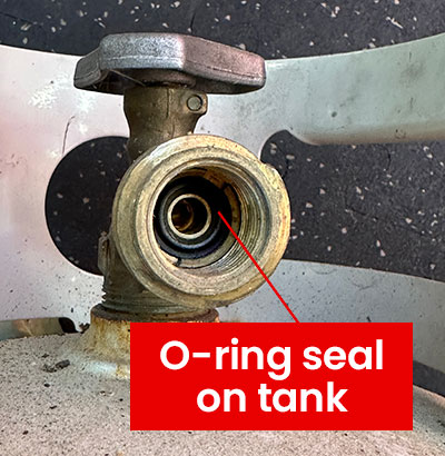 Propane tank O-ring inspection