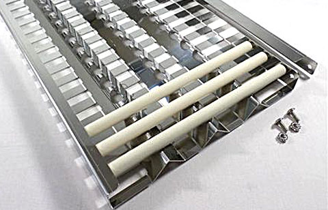 Gas Grill ceramic briquettes in stainless tray